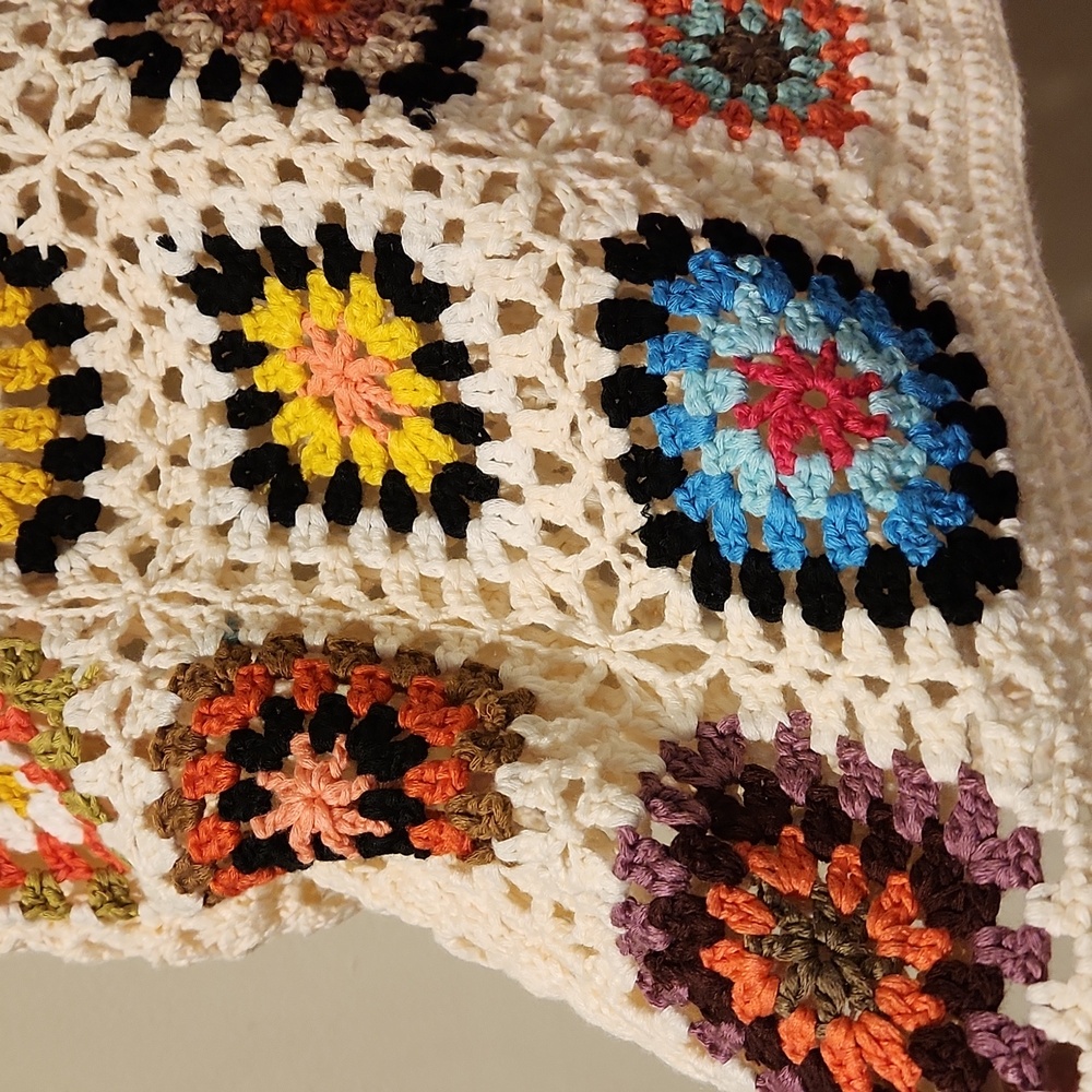 ❤️ NWOT! DEBUT CROCHETED CROPPED PATCHWORK SWEATE… - image 6